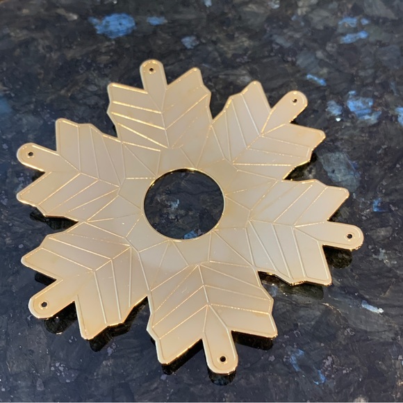 New! Princess House gold snowflake taper bobeche sets decorations candles #611 - Picture 2 of 6